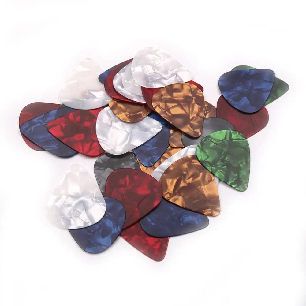 10PCS Guitar Picks Plectrum Celluloid Electric Smooth Guitar Pick Bass Acoustic Guitar Accessories Thickness 0.5mm/0.75mm/1.0mm