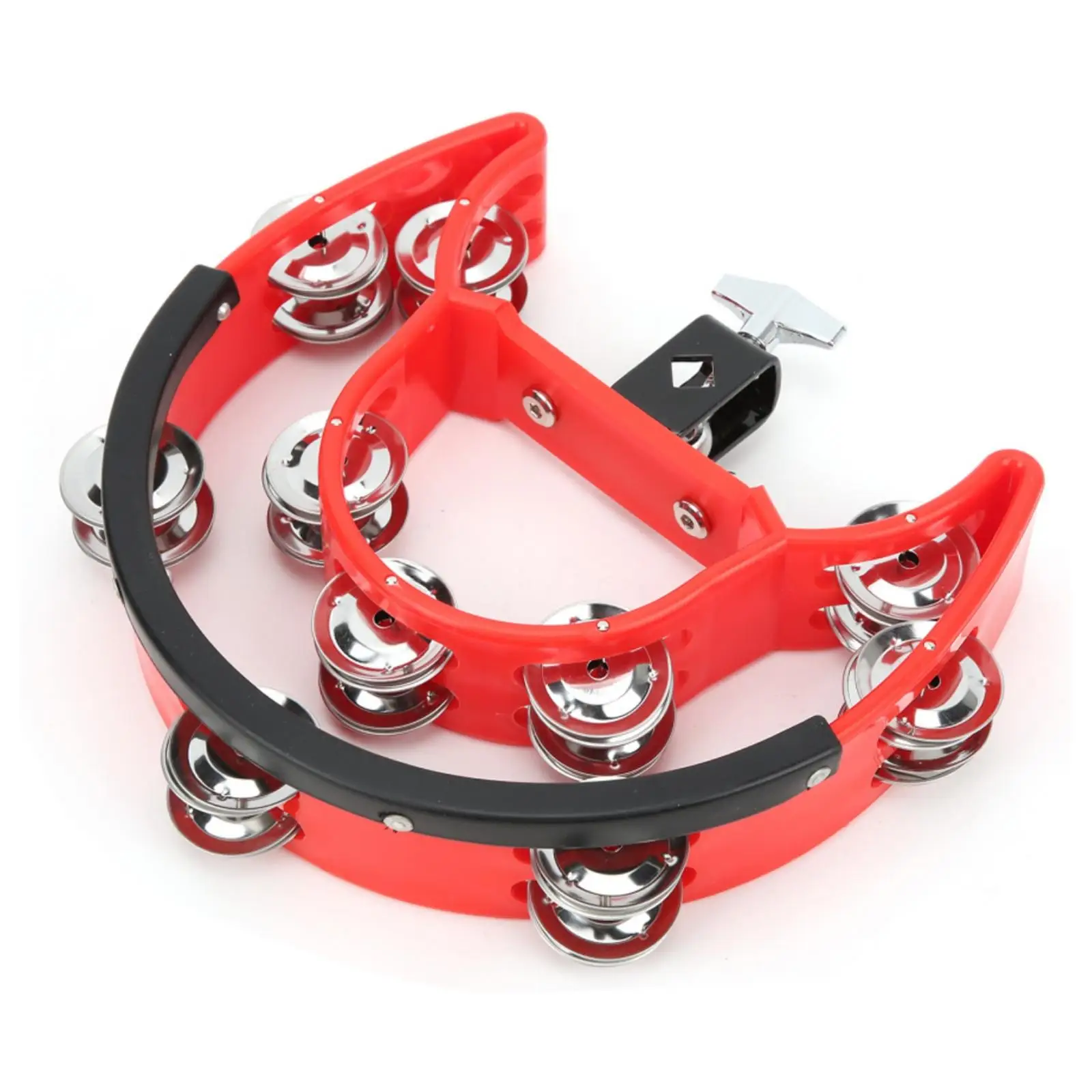 Double Row Mounted Tambourine Clamp-on Tambourine with Mounting Bracket