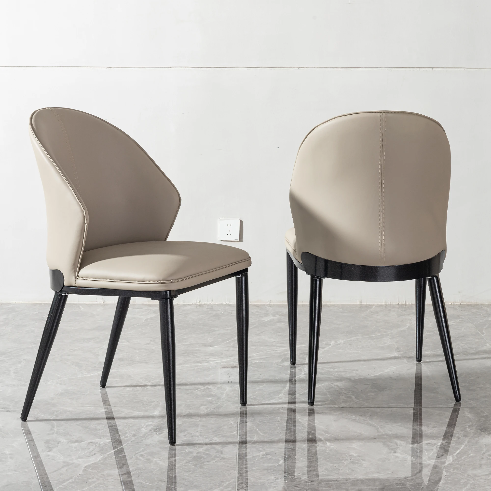 

Home Furniture Modern Chair Design Wholesale Black Leg Metal Dining Room Arm Chair