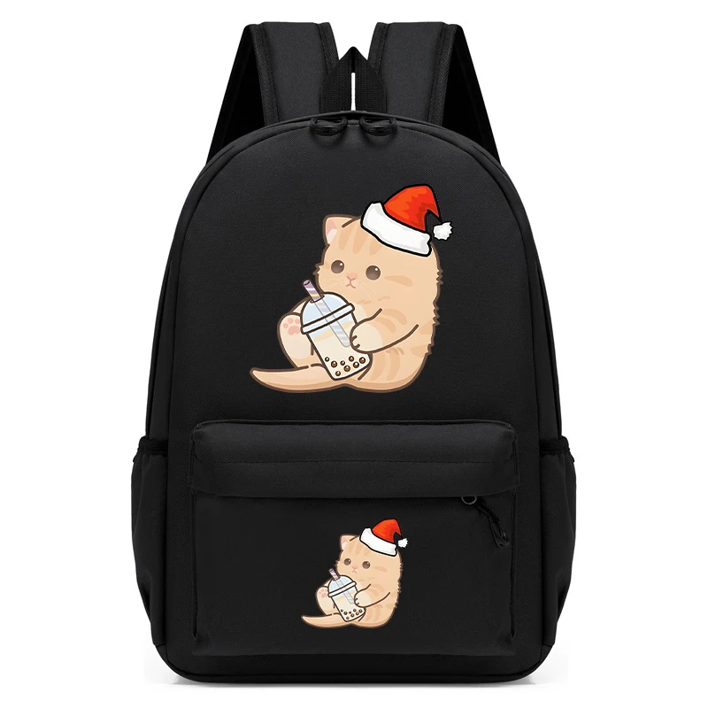 Mochila escolar Boba Kitten Bubble Tea para niños, mochila de guardería de dibujos animados de Anime, mochila escolar de regreso a la escuela, bolsa de libros de Anime