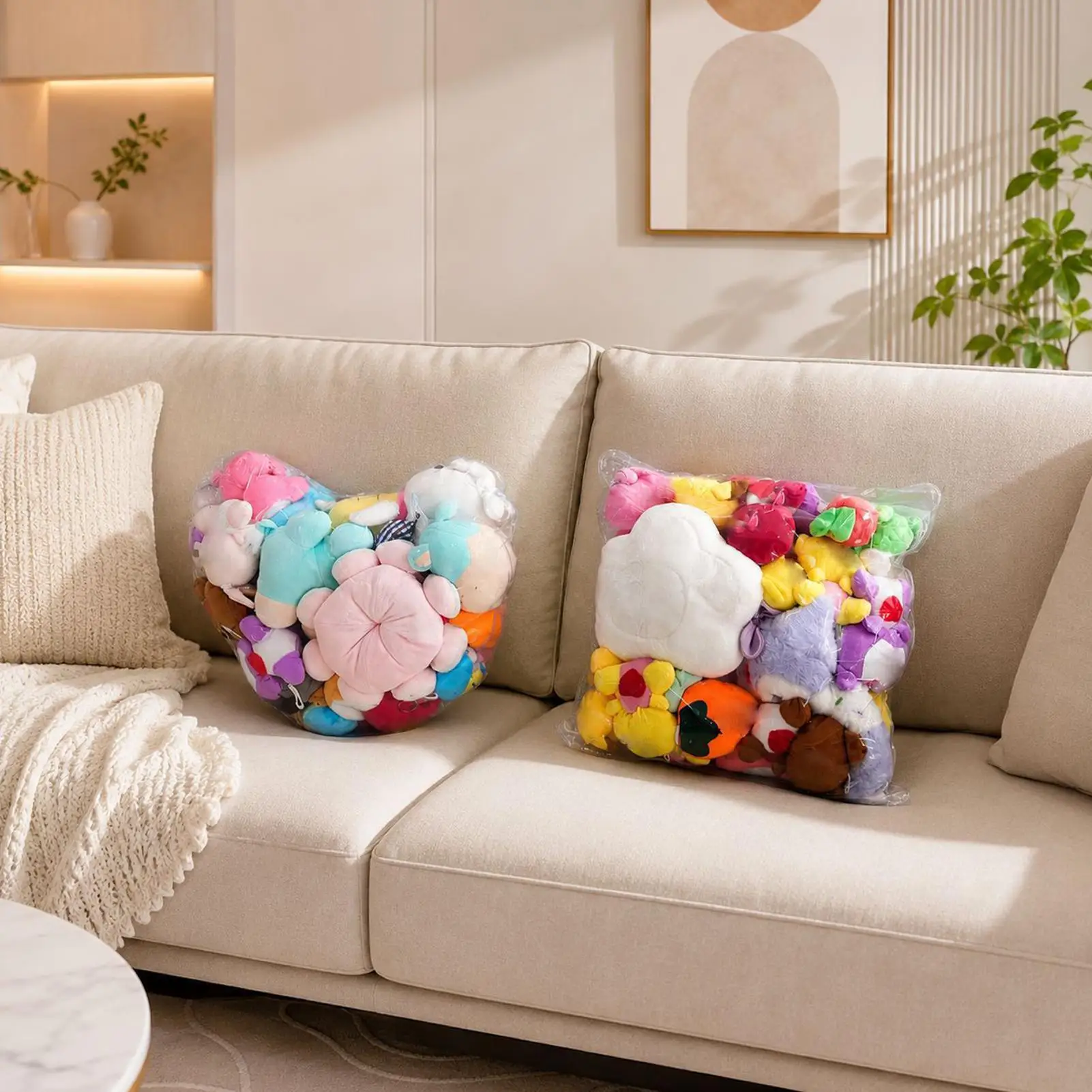 Stuffed Animal Storage Clear Dustproof Stuffed Animal Plush Toy Holder Plush Toy Storage for Home Bedroom Apartment Nursery view 4