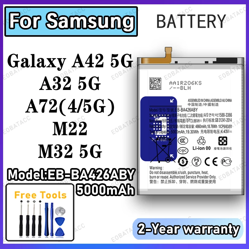 

5000mAh EB-BA426ABY Replacement Battery for Samsung Galaxy A42 5G with Repair Tools Kit