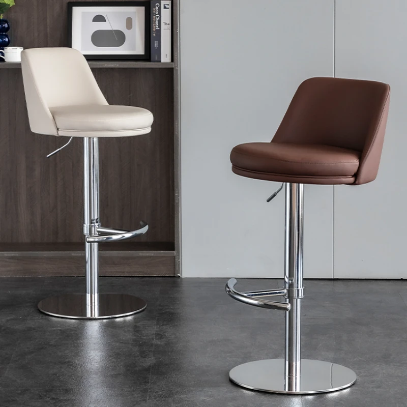 

Home Rotating Reception Bar Stools Banks High Nordic Backrest Kitchen Counter Stools Modern Island Chair Sillas Furniture XR50BY