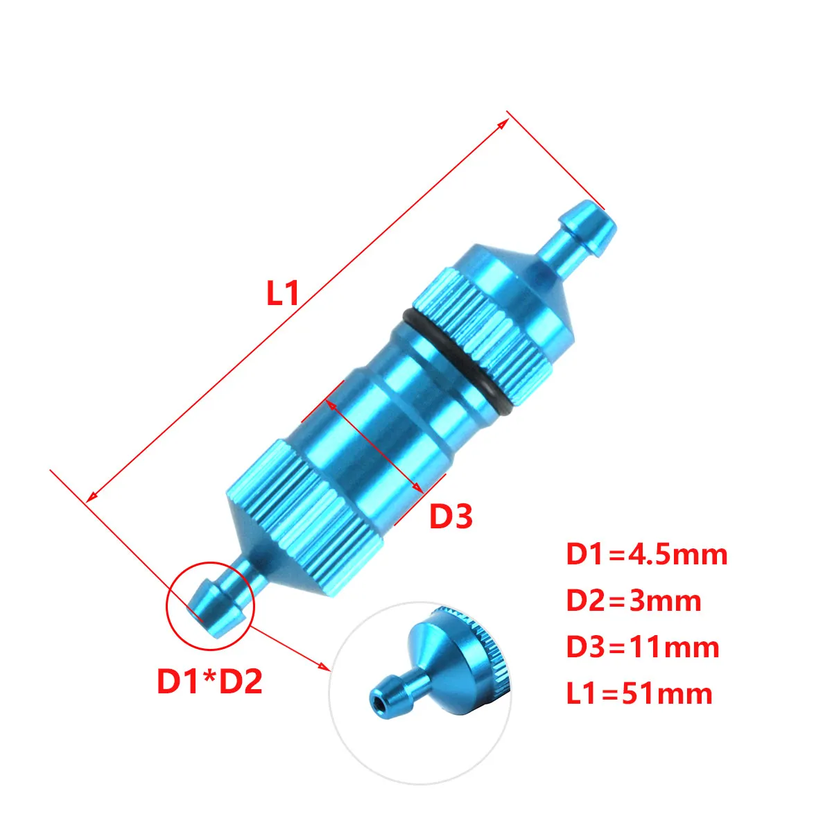 1Pc 6 Star High Precision Big Fuel Filter Fuel Tank Accessories For RC Gas Airplane