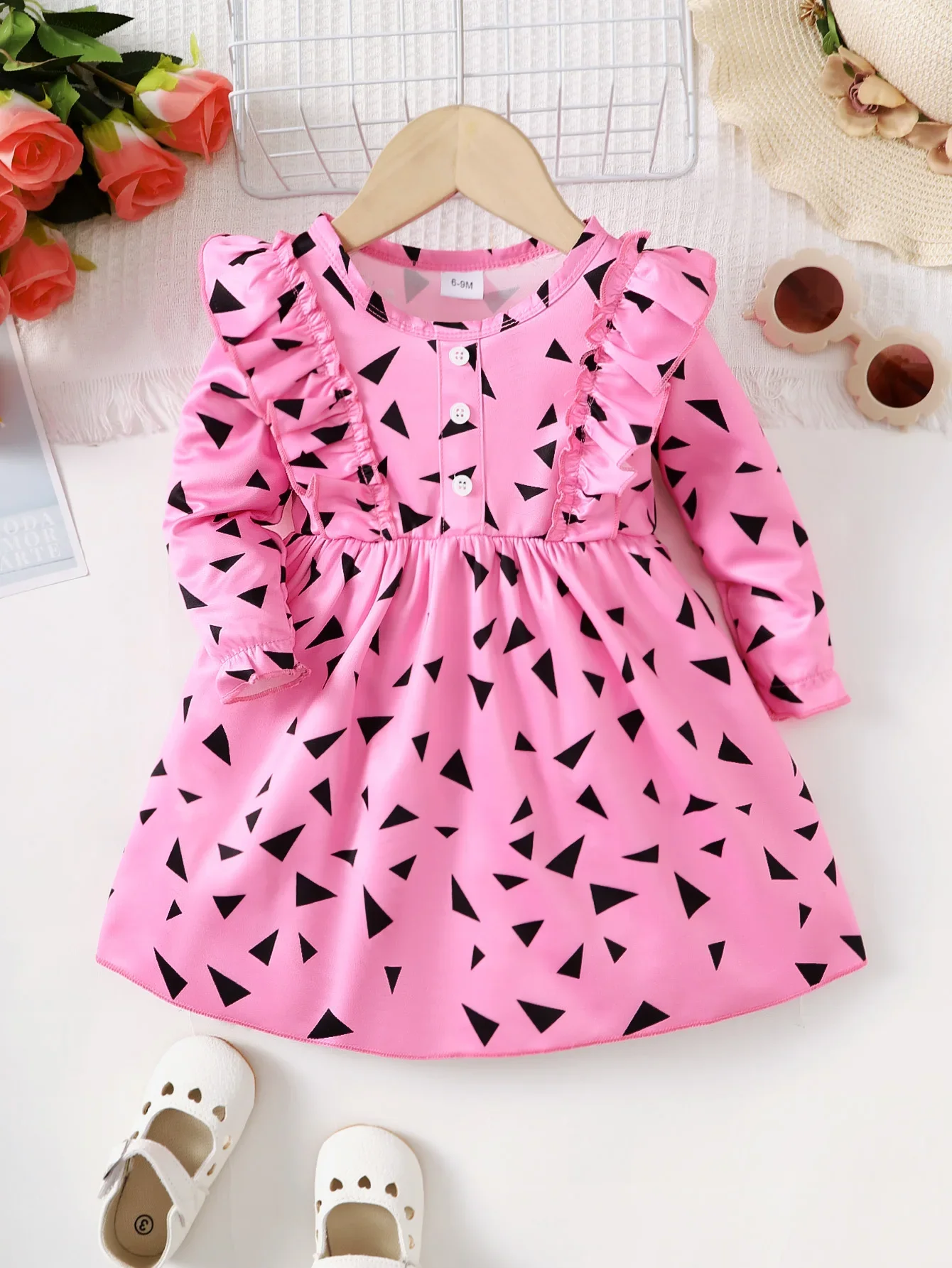 Herbst 0-3 Jahre altes Kleinkind Baby Mädchen Mode süßes Langarmkleid