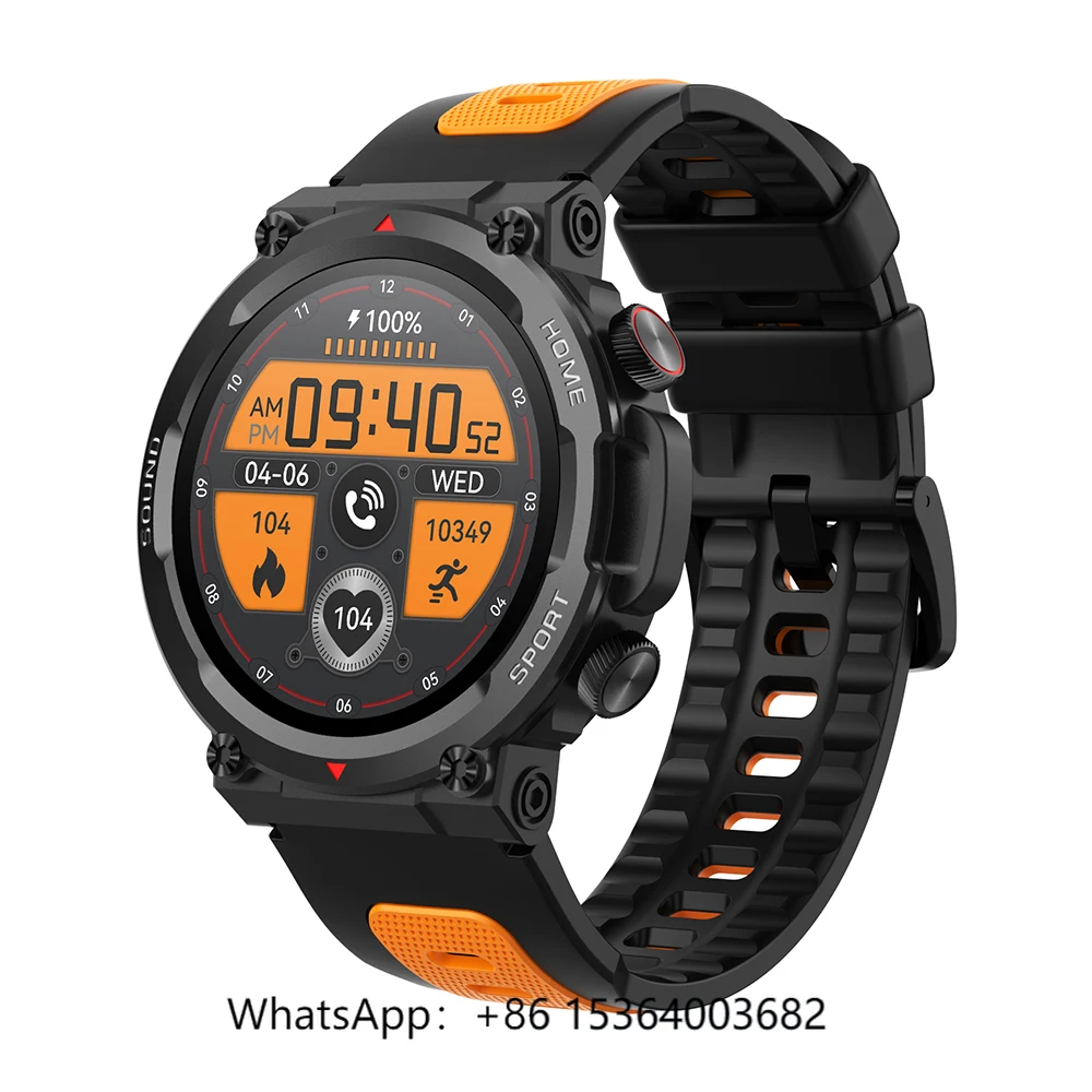 

TJXL- Rugged Smart Watch Men Big Battery Music Play Fitness Tracker Montre Connecte Bt Dial Call Sport Smartwatch for Men