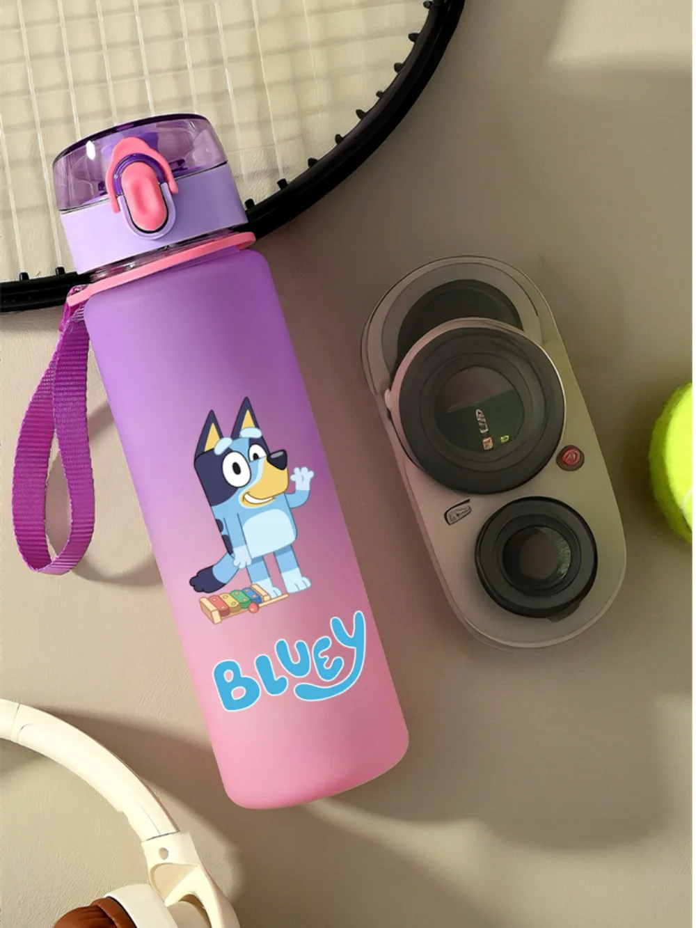 Cartoon Bluey 560ML Water Cup Drinking Outdoor Water Bottle Children Portable Plastic Leak-proof Large Capacity Sports Bottle