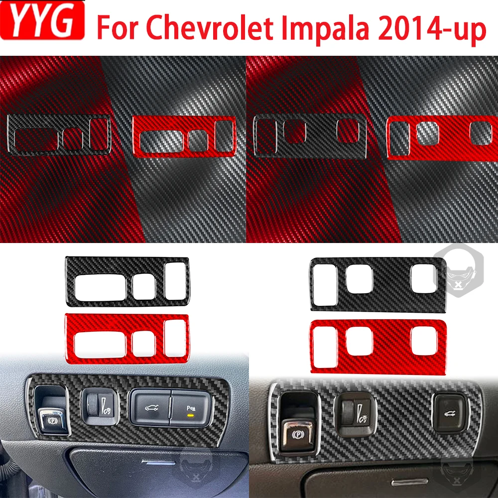 

For Chevrolet Impala 2014-up Carbon Fiber Car Decor Headlight Switch Button A B Cover Trim Sticker Auto Interior Accessories