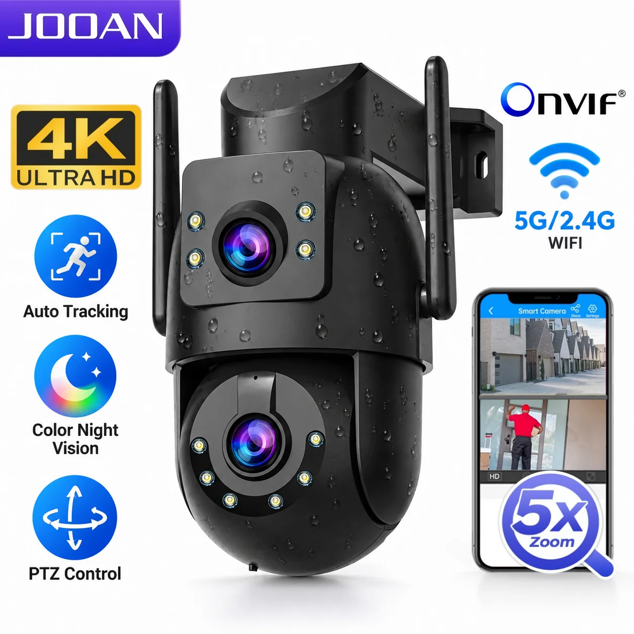 Ip Camera 4K 8Mp Outdoor Ptz - JOOAN Telecamera Wi-Fi 4K 8MP PTZ
