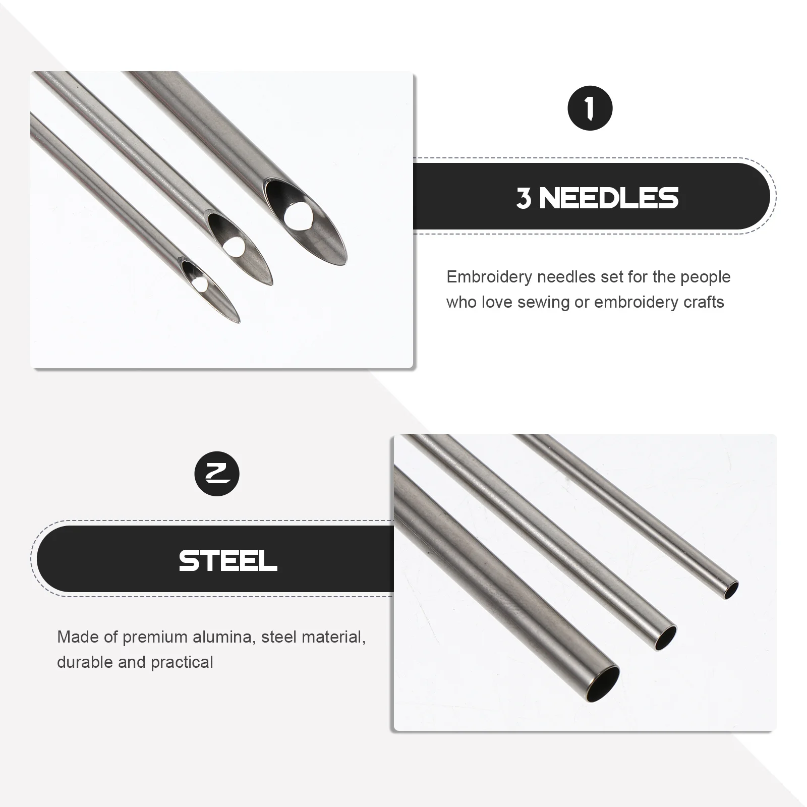 

1 set Embroidery Tool Kit Steel Punch Needle Set For Sewing Crafts Diy Needles Clothing Pillows Curtains Towels