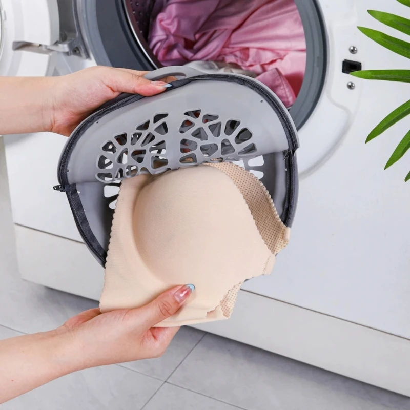 Lingerie Laundry Case with Side Closure and Vented Formed Shell Bra Washing Bag for Machine Care, Delicates Wash Bag with 37JD
