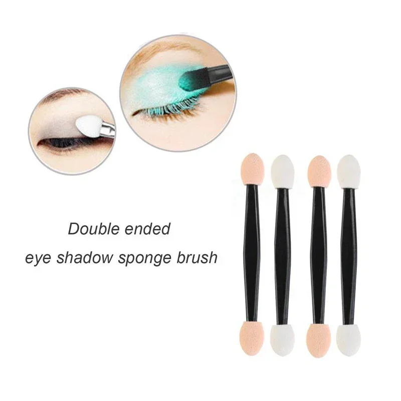 10/30/50/100pc escova de sombra descartável dupla face esponja conjuntos de náilon compõem pincéis de sombra de olho para aplicador cosmético maquiagem