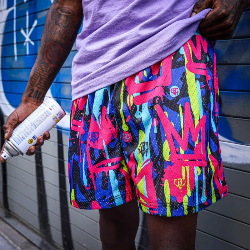 

2026 Summer Hot Selling New 101 Graffiti Crown Printed Shorts, Adult and Children's Quick Drying Fashion Casual Sports Shorts