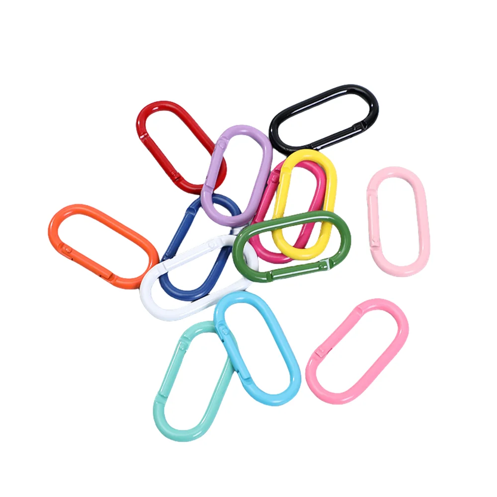 

5Pcs/Lot Oval Spring Clasps Carabiner Keychain Openable Leather Bag Handbag Strap Buckle Connector DIY Accessories Making