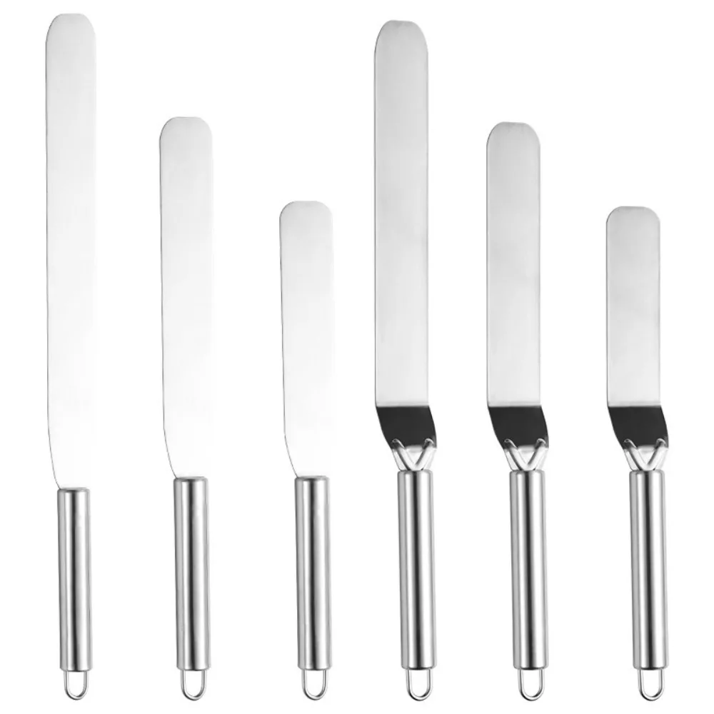

Stainless Steel Cream Spatula 6/8/10 Inch DIY Cake Spatula Curved/Straight Cake Decorating Tools Kitchen Pastry Cake Decor