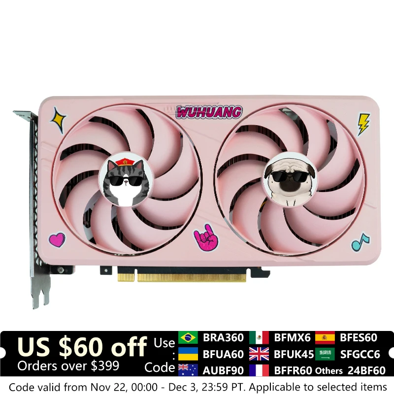 ASL NVIDIA GeForce RTX 4060 8GB GDDR6 128Bit PCI-E 4.0 Brand New Pink Gaming Video Card Graphics Card HDMI-compatible DP For PC