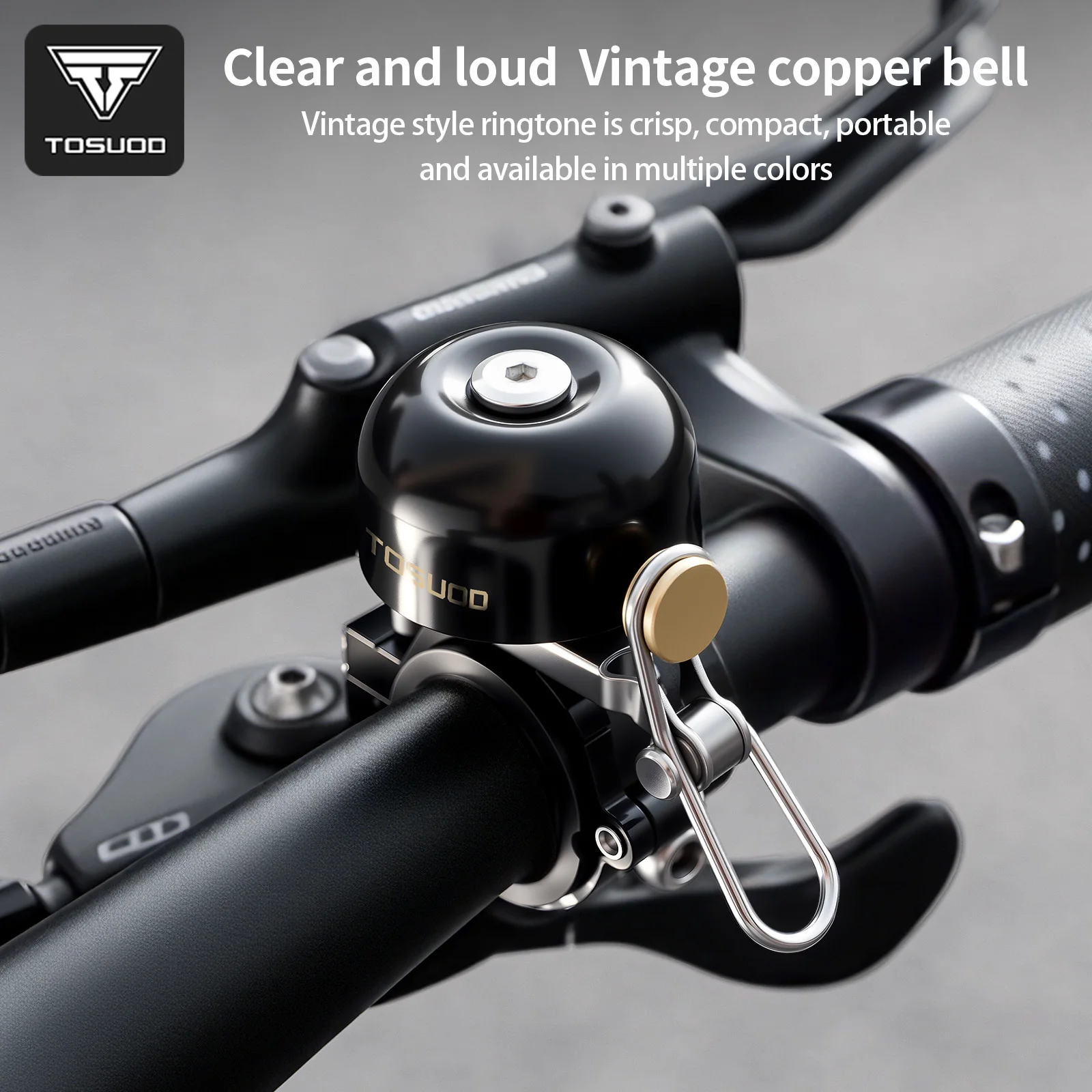 TOSUOD Mini-Fahrradklingel, wasserdicht, leicht, klarer, lauter Ton, Fahrradklingel für MTB, Rennrad, Radfahren – Detail 12