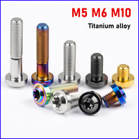 1Pc Titanium Bolt M5 M6 M10 x 10 12 15 20 25 30 35 40 45 50 60 65mm Flat Truss Torx Head Screw for Bicycle Motorcycle Disk Brake