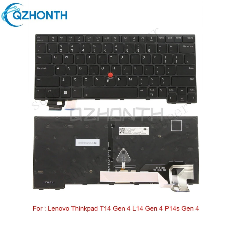 

S+ New US Keyboard with Backlit For Lenovo Thinkpad T14 Gen 4 L14 Gen 4 P14s Gen 4