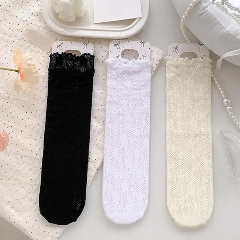 Fashionable Sweet Socks Lace Flower Decorations for Kids Lightweight
