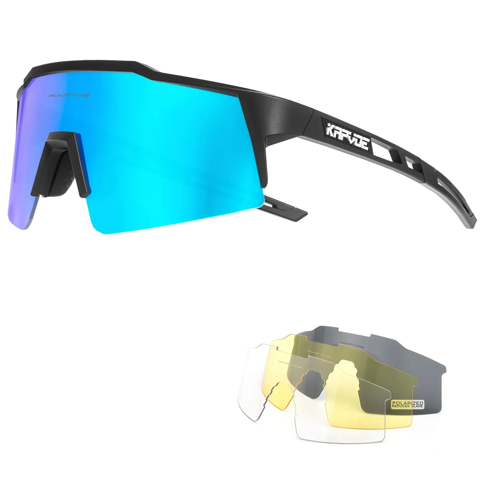 Kapvoe Fietsbril Gepolariseerde MTB Racefiets Bril UV400 Bescherming Zonnebril Ultra Lichte Sport Brillen Apparatuur