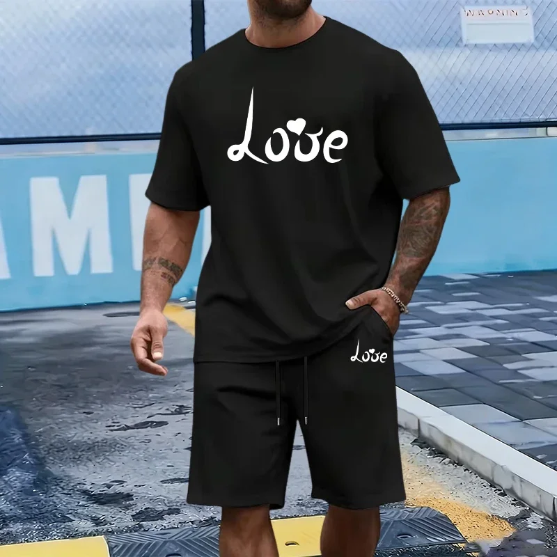 

Mens T-Shirt Tracksuit Printing Casual Sportswear Outdoor Sports Jogging Clothes Summer Single Piece O Neck Short Sleeves Shorts