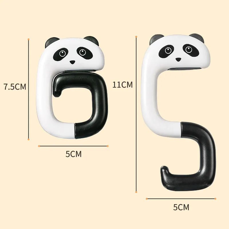 Portable Handbag Hooks Cute Animal Shape Bag Hanger Foldable Purse Holder Hanging Desktop Hook Panda Raccoon Schoolbag Hangers