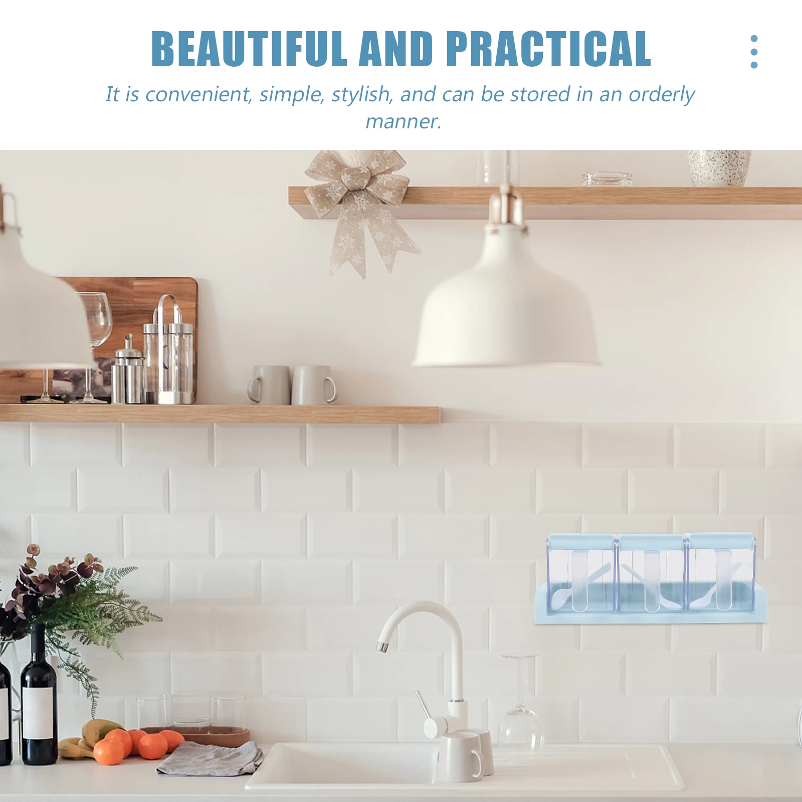 

1 Set Square Seasoning Box Salt Sugar Spice Storage Container Large Capacity Eco-Friendly Material Easy Pouring Simple