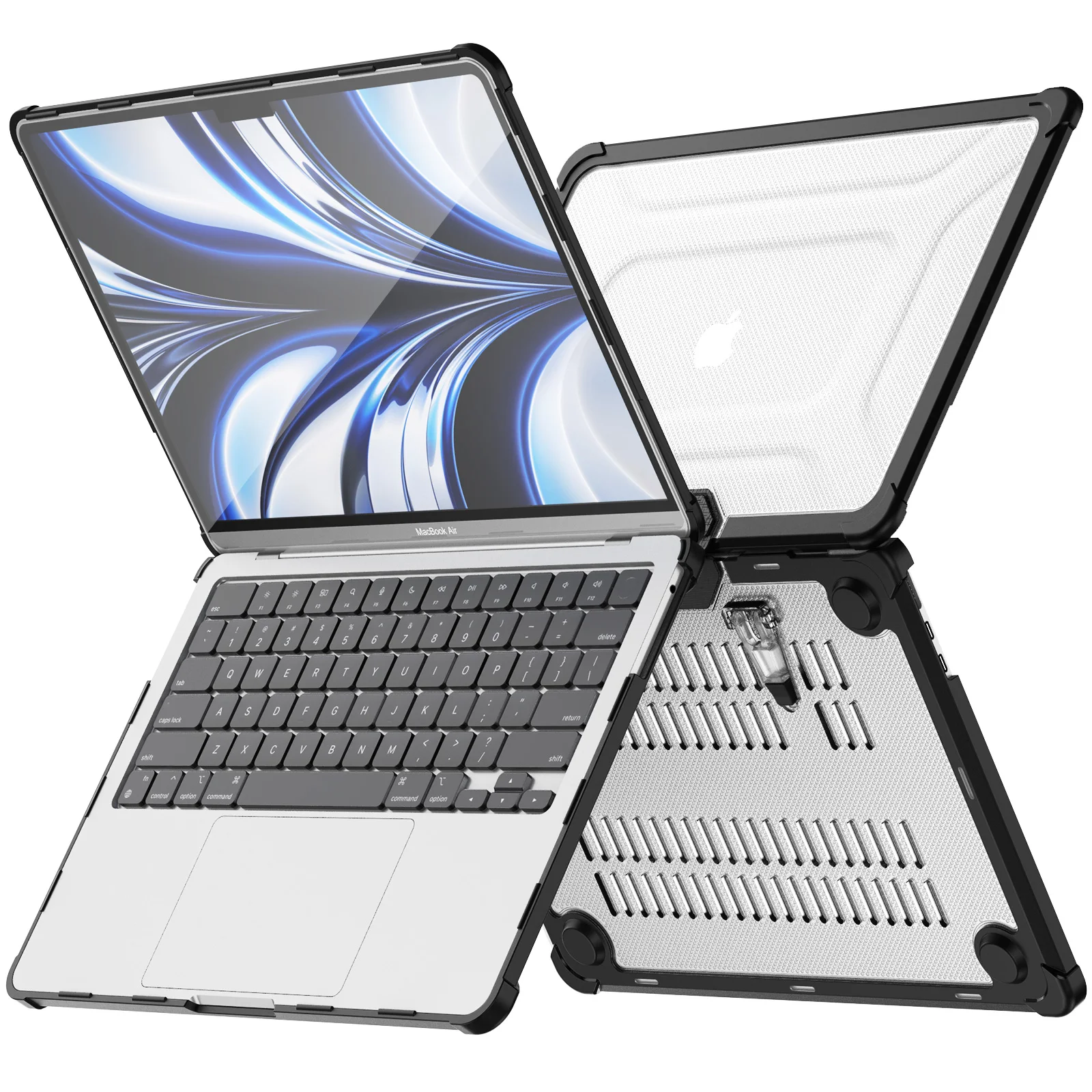 Imagem -03 - Capa Kickstand Dobrável para Macbook Air13.6 m2 A2681 Heavy Duty à Prova de Choque Proteção de Corpo Inteiro Recortes Precisos Cases 2023