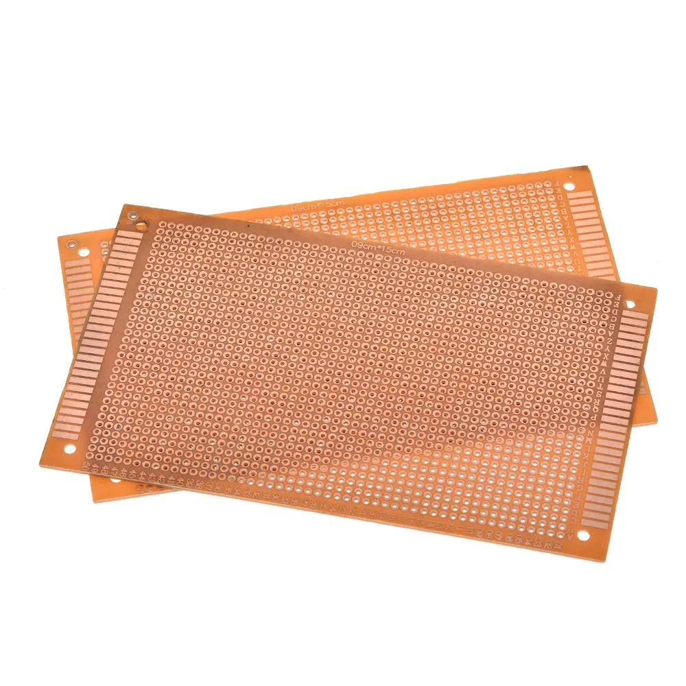TZT 1/5PCS 9x15 9*15cm Single Side Prototype Board Universal Board Bakelite Copper Plate Circuirt Board yellow image 5