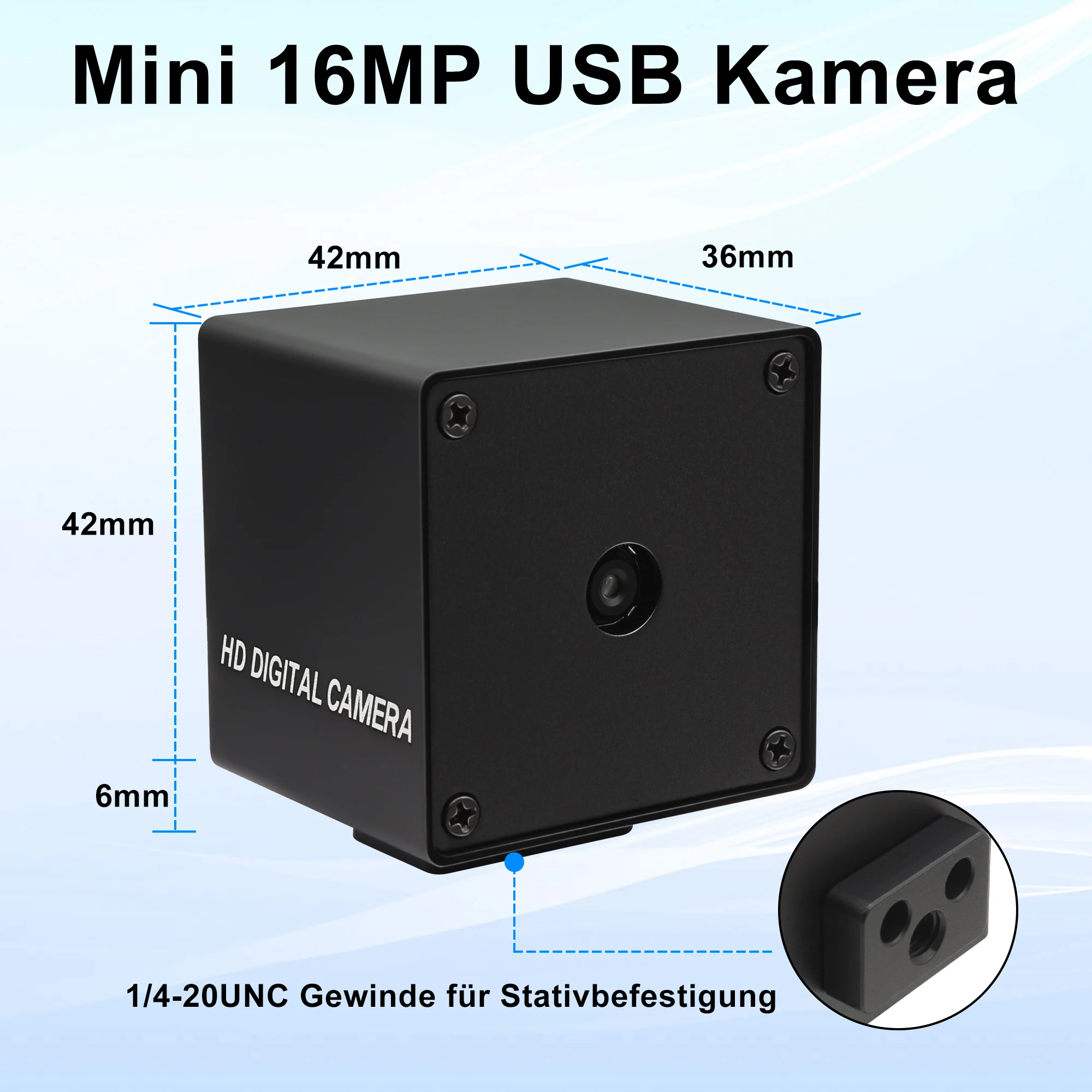 ELP 16MP Mini USB Webcam Autofocus 4656x3496 with No distortion Lens for PC Laptop Support Surveillance