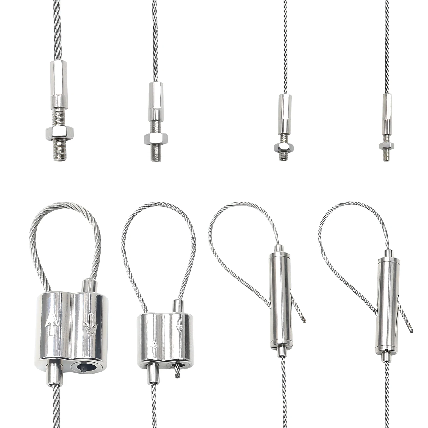 2PCS adjustable suspension rope kit, 1.5/2/3mm steel cable strap fixed connector, used for hanging lamps and furniture