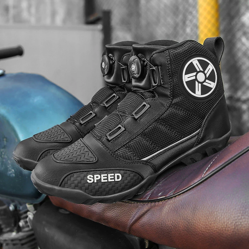 

Motorcycle protective boots new four seasons unisex fashion anti slip high top wear-resistant breathable comfortable riding shoe