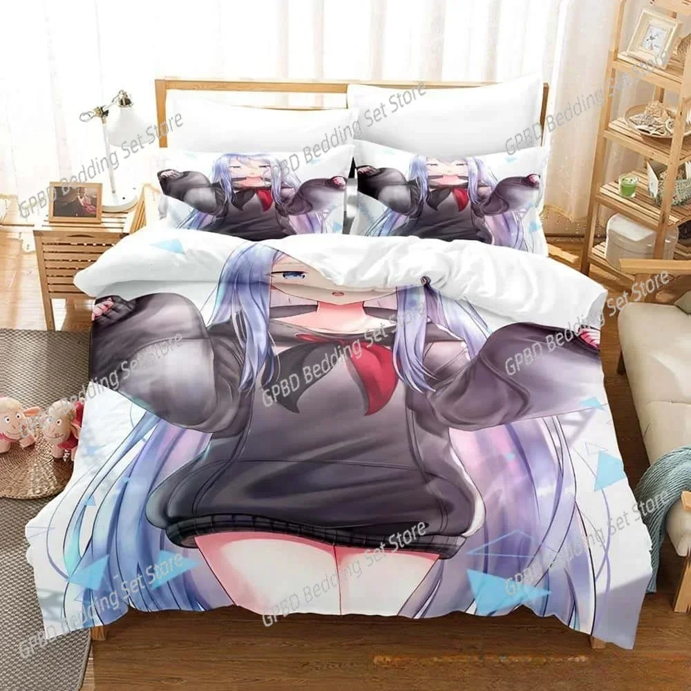 Luxury  New 3D Printed Anime Kawaii Girls Yoisaki Kanade Bedding Set Cartoon Bedroom Duvet cover Set Home Textiles