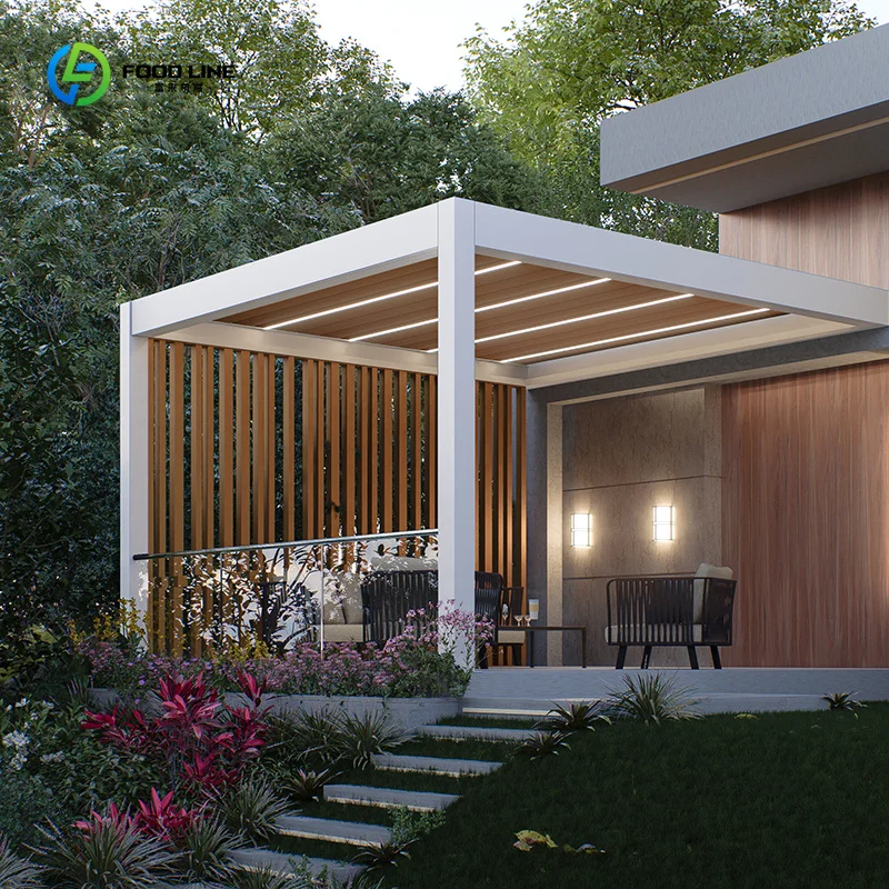 3x4m Motorized Adjustable Aluminum Pergola Retractable Bioclimatic Screen for Outdoor Use Custom