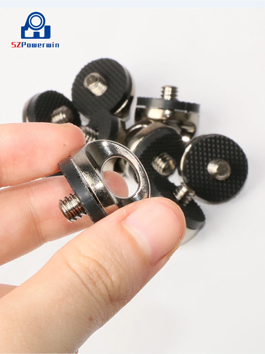 SZPowerwin-tornillo de correa para estudio fotográfico, bolsa de cámara, tornillos de fotografía para SLR DSLR, montaje de adaptador de trípode, 1/4-20 pulgadas, 50 unidades por lote