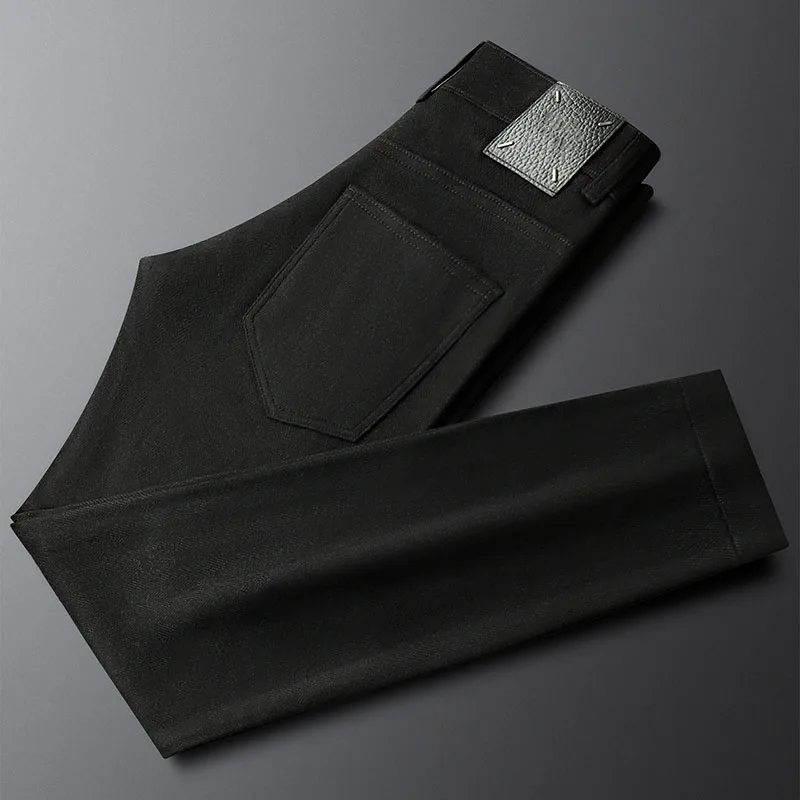 

Cevleve2025 Мужские шелковые брюки из смесовой шерсти, теплые деловые прямые брюки, облегающая осенне-зимняя коллекция