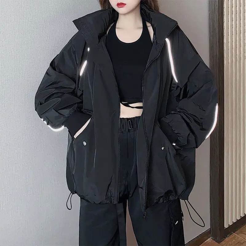 

2025 Spring Autumn New Chic Casual Windproof Baseball Clothing Women Korean All-Match Loose Long Sleeve Hooded Trenchcoat Jacket
