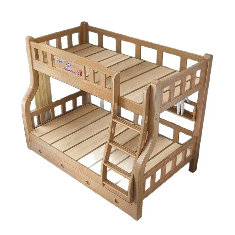 Solid Oak Bunk Bed Multifunctional Double Deck Frame for Kids Adults Space Saving Sturdy Wooden Sleeping Furniture