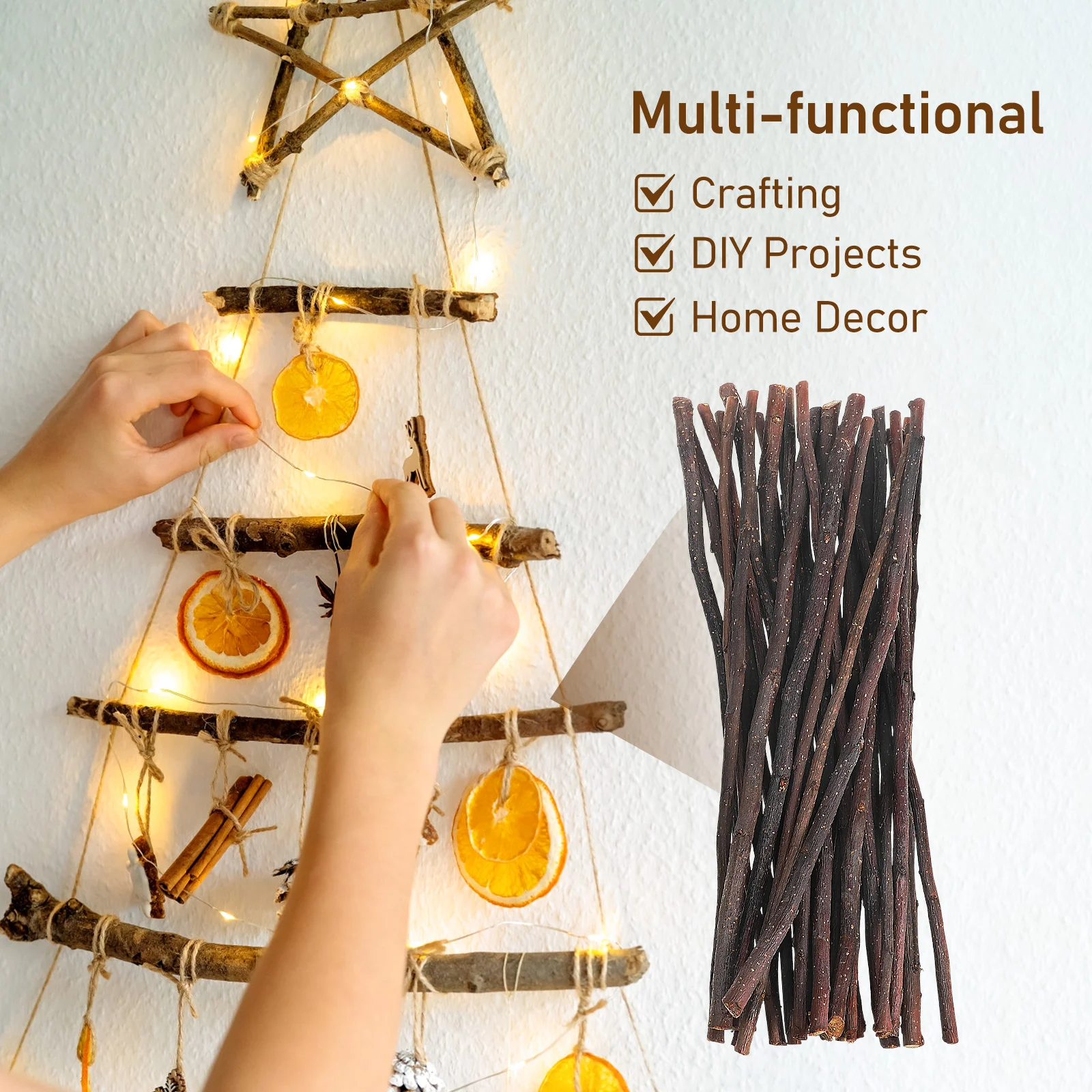 50 Pcs Stick Crafts Wood Sticks Log Branches For Twigs Rustic Home Decors Long Wooden Bookmarks