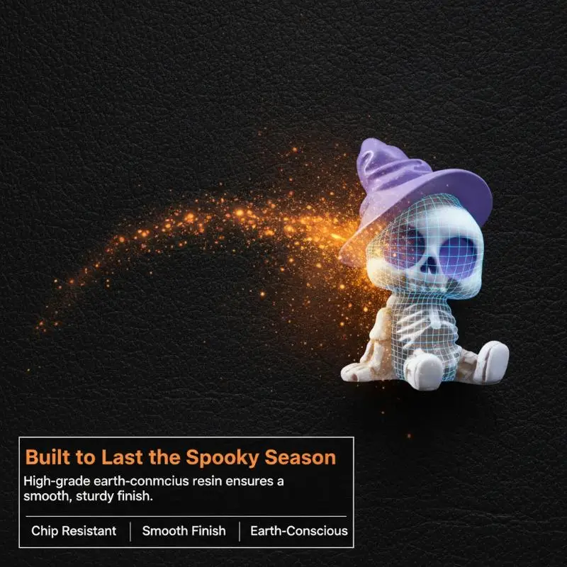Halloween Spooky Resin Mini Figurine Set 4Pcs Pumpkin Ghost Skull Ornaments for Home Garden Party Decor Supply