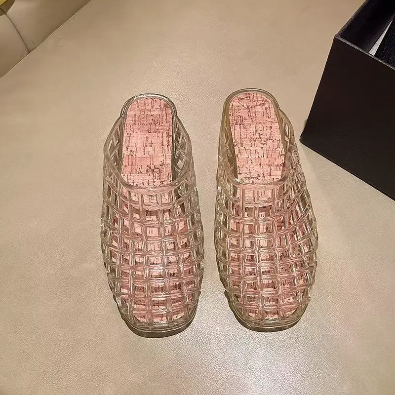 2026 Women's New luxury brand Flat slippers with Hollow PVC Breathable Summer Outerwear Baotou Bag and Casual slippers view 4