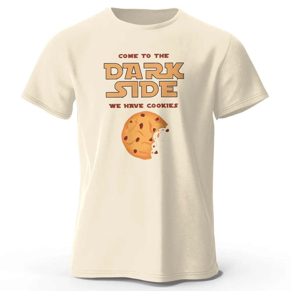 Come To The Dark Side Print Men's 100% Cotton Oversized T Shirt Casual Streetwear Graphic Tees for Men Women