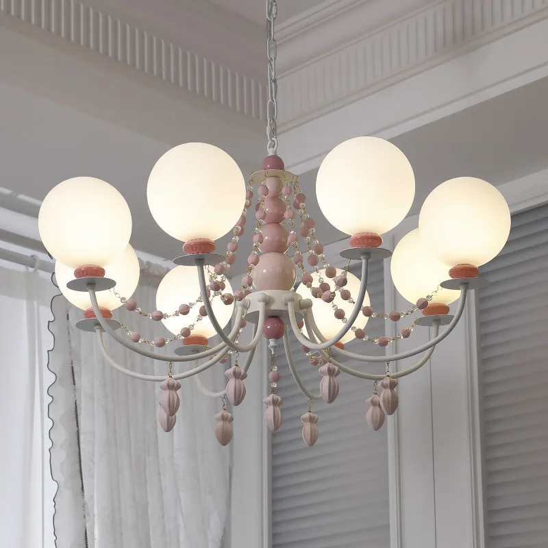 

French Magic Bean Glass Ceiling Chandeliers LED Lamps Living Dining Room High-end Feeling Master Bedroom Villa Coffee Shop Decor