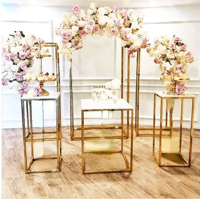 3PCS Newest Arrival Grand Event Props Metal Frame Backdrop Wedding Favors Flower Arch Birthday Party Baptism Dessert Table Decor