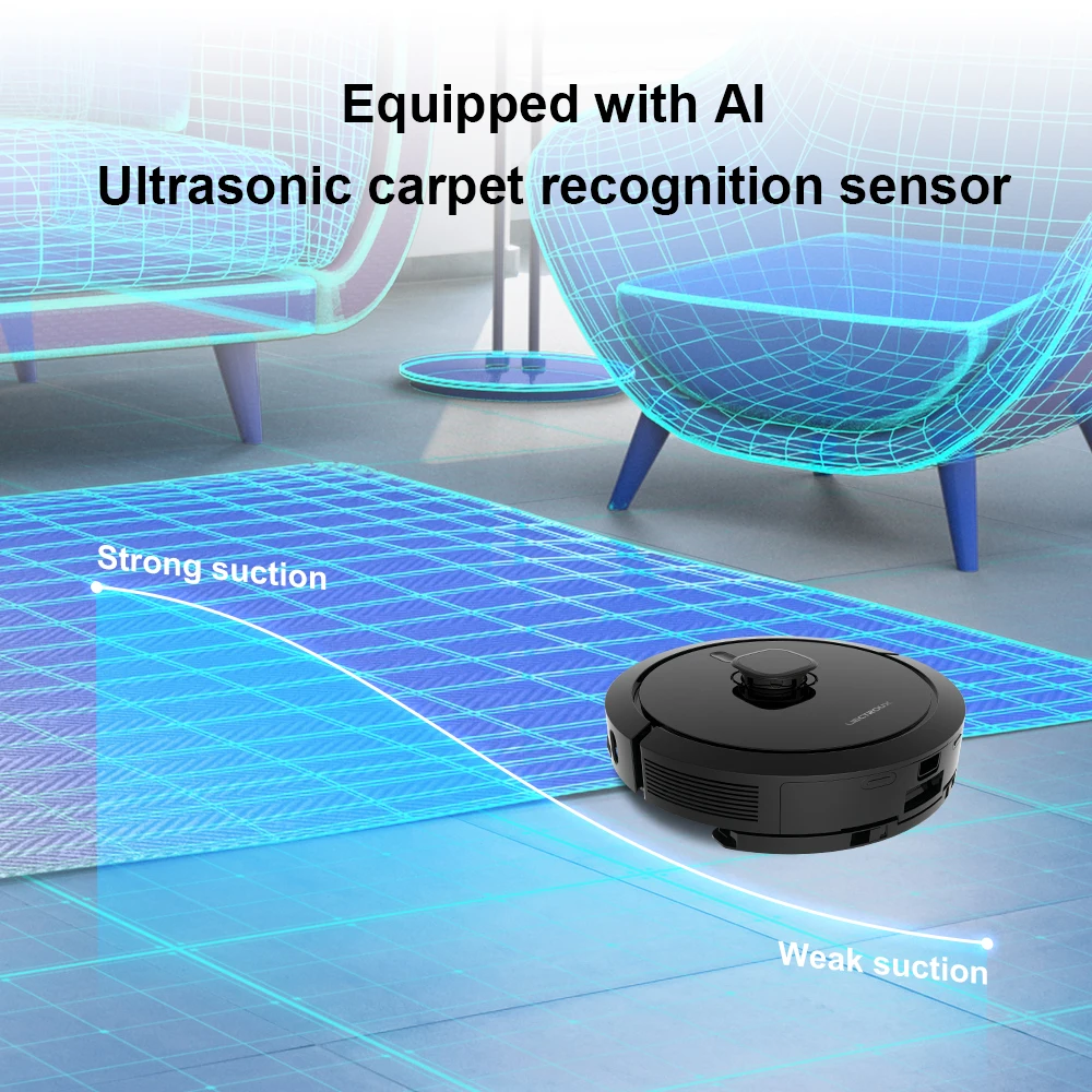 자동 비우기 쓰레기통이 있는 Liectroux G7 LDS 로봇 청소기, 다층 지도 보관, 선택적 방 청소, 출입 금지 구역, 중단점 재개 청소, 6.5KPa 흡입, 진공 및 걸레 콤보, 부식 방지 물 탱크, 초음파 카펫 인식 및 부스트 기술, 5200mAh