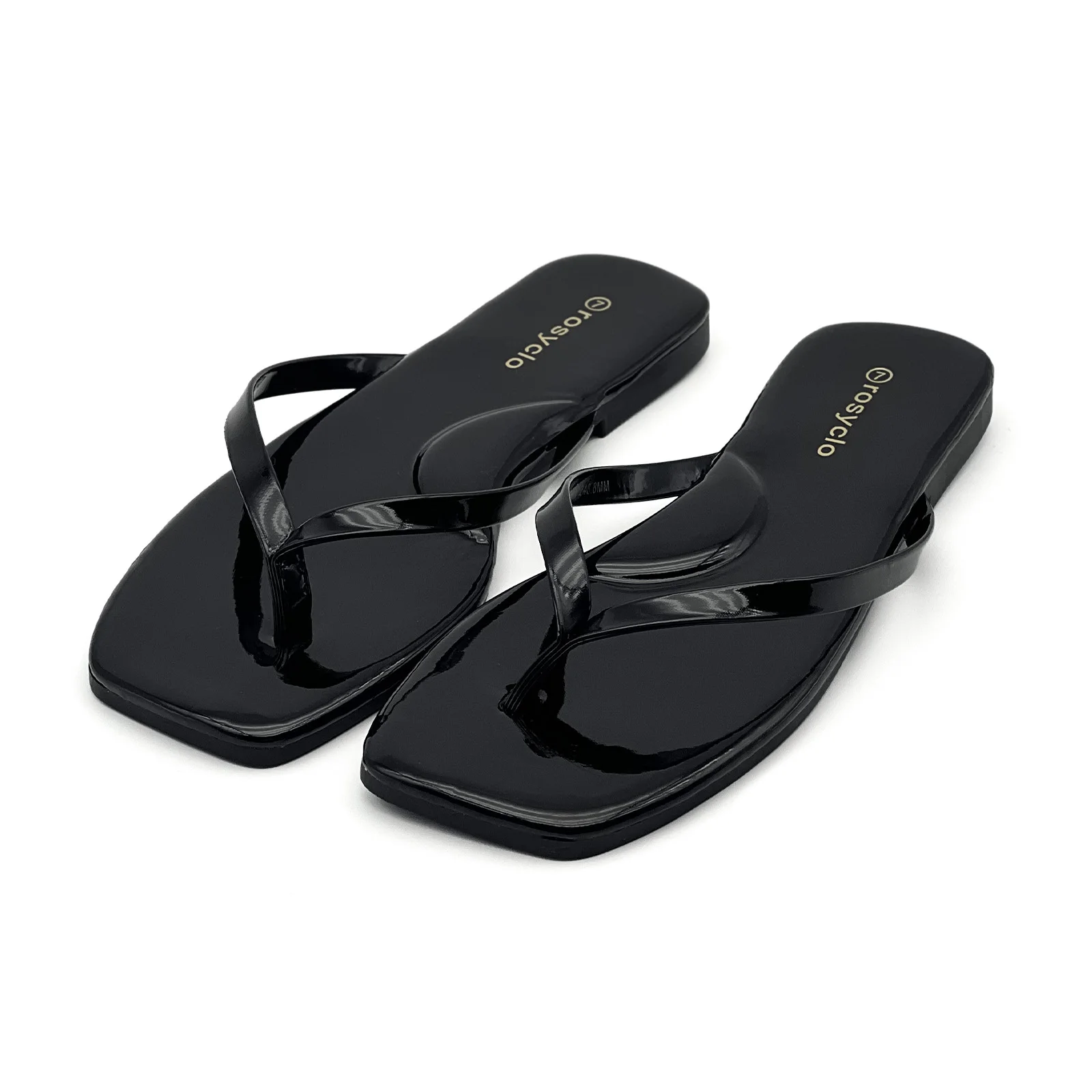 Women Square Toe Flat Flip Flops Summer Casual Thong Sandals Beach Shoes