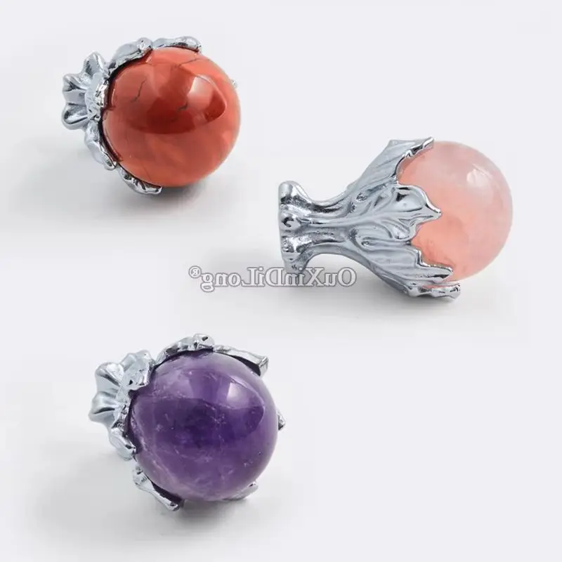 Exquisite 10PCS French Brass+Solid Crystal Furniture Handles Drawer Pulls Cupboard Wardrobe Closet TV Wine Cabinet Pulls Knobs