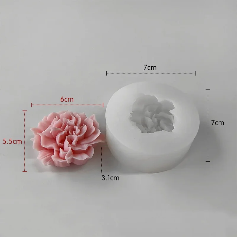 3D Flower Silicone Candle Mold 3D Peony Flower Soap Gypsum Resin Casting Mould DIY Chocolate Cake Baking Tool Wedding Gift