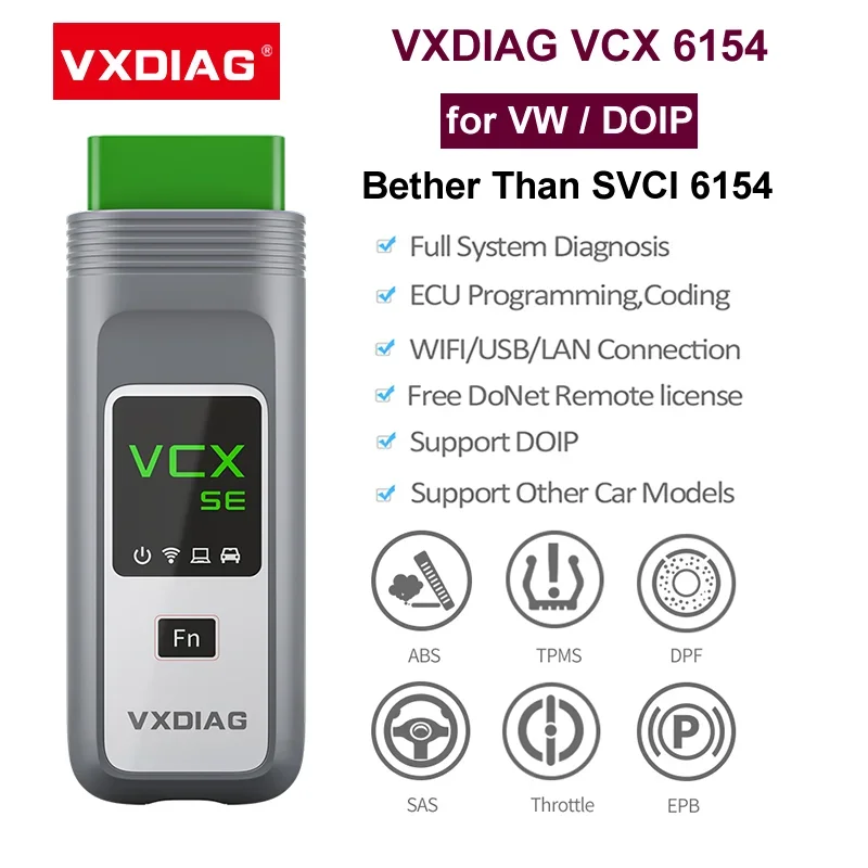 

VXDIAG VCX SE 6154 Doip for VW Audi Replace SVCI6154 OBD2 Diagnostic Scanner 6154A ECU Coding WiFi Online Update